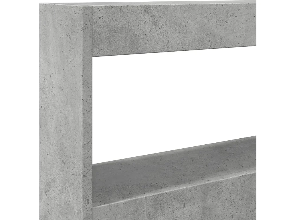 Armoire tête de lit avec LED gris béton 120x17x102