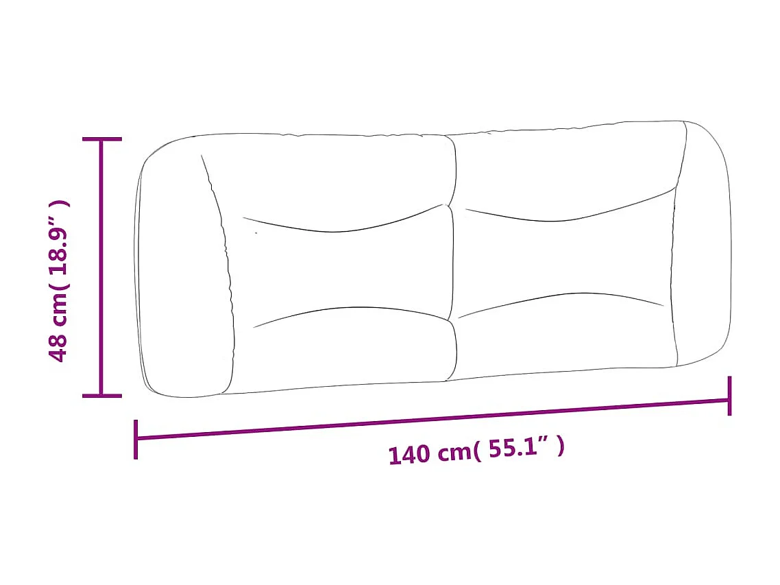 Coussin de tête de lit marron foncé 140cm tissu