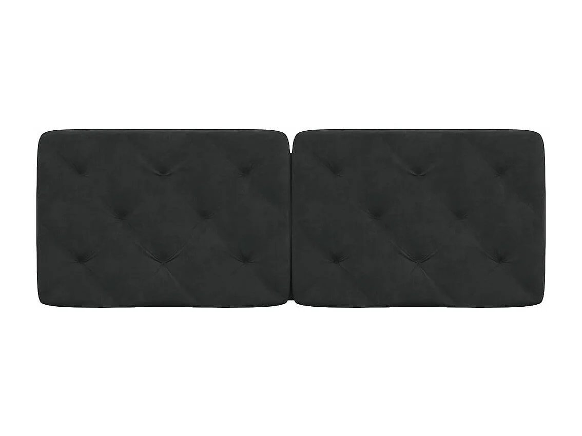 Coussin de tête de lit noir 120cm velours
