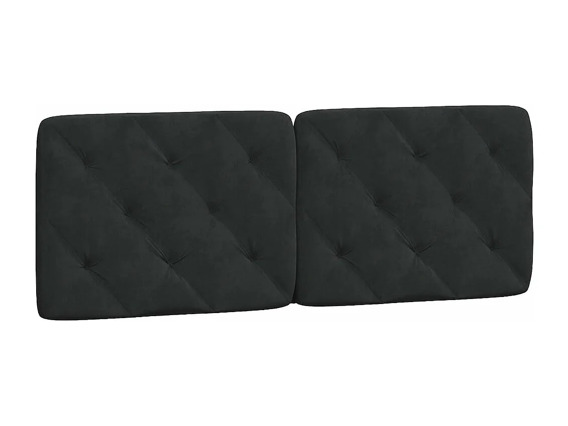 Coussin de tête de lit noir 120cm velours