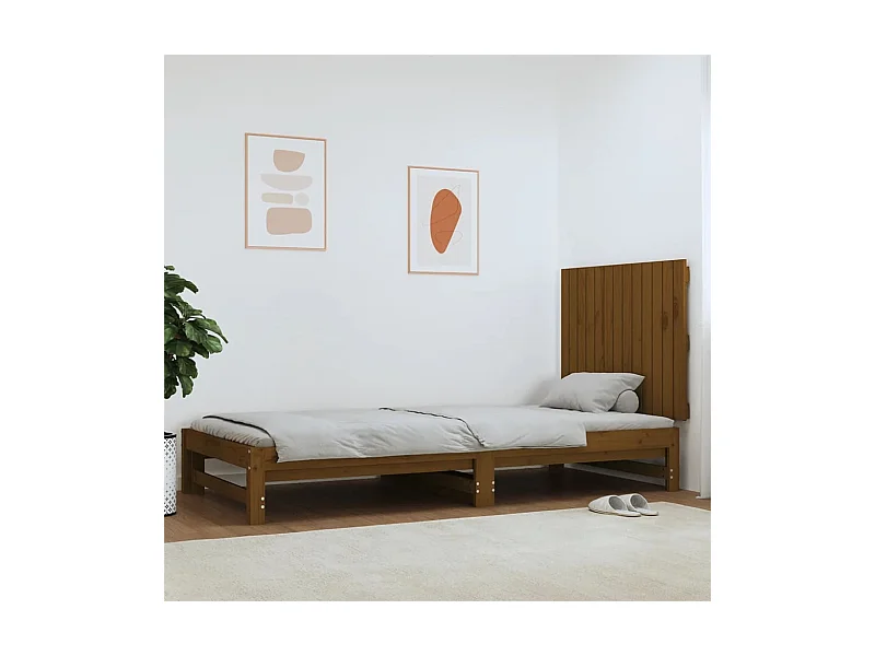 Tête de lit murale Marron miel 82,5x3x60 Bois massif de pin