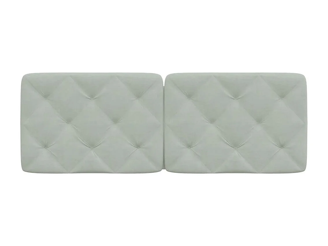 Coussin de tête de lit gris clair 140cm velours