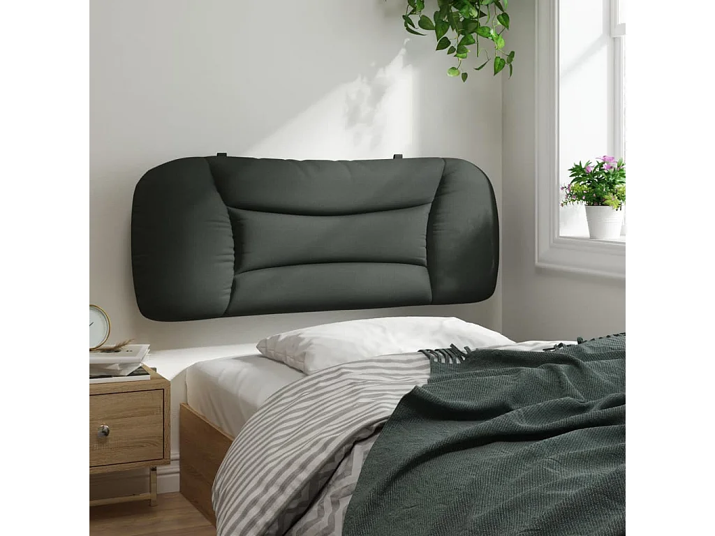 Coussin de tête de lit gris foncé 100cm tissu