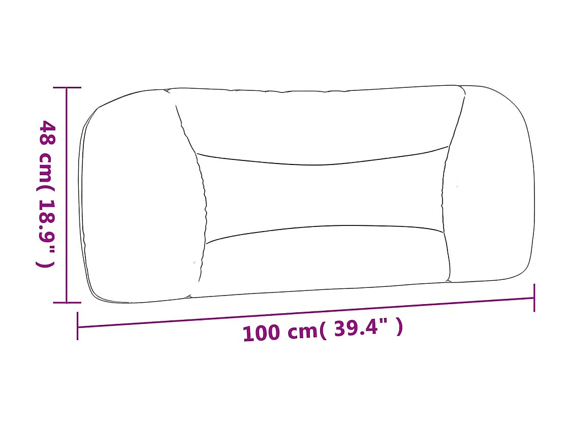 Coussin de tête de lit gris foncé 100cm tissu