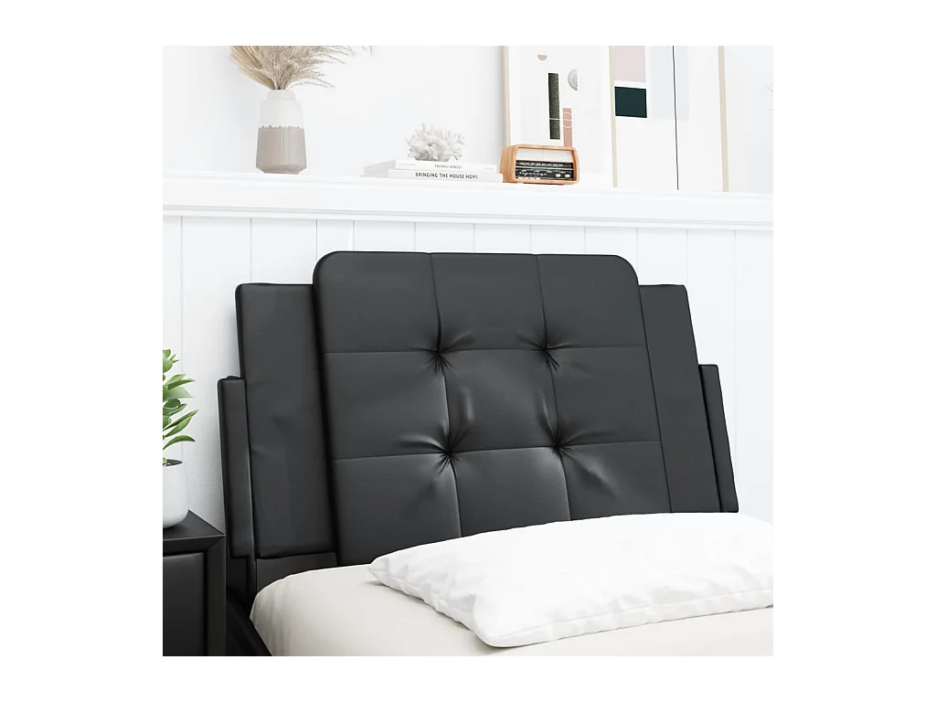 Coussin de tête de lit noir 80cm similicuir