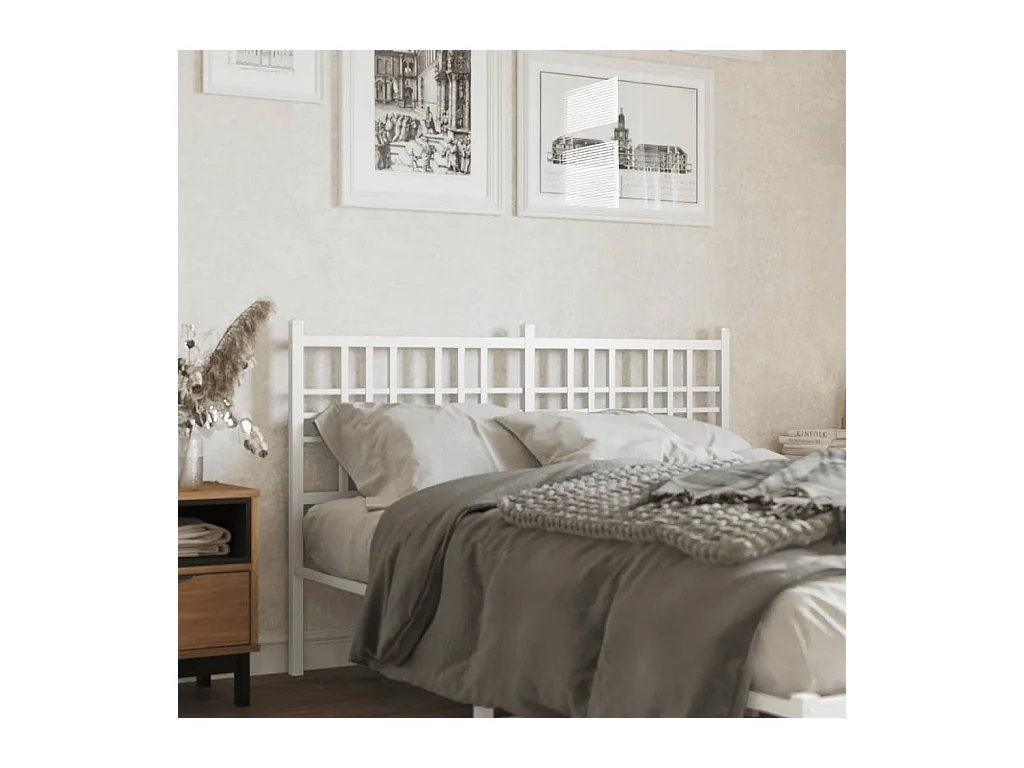 Tête de lit métal blanc 120cm