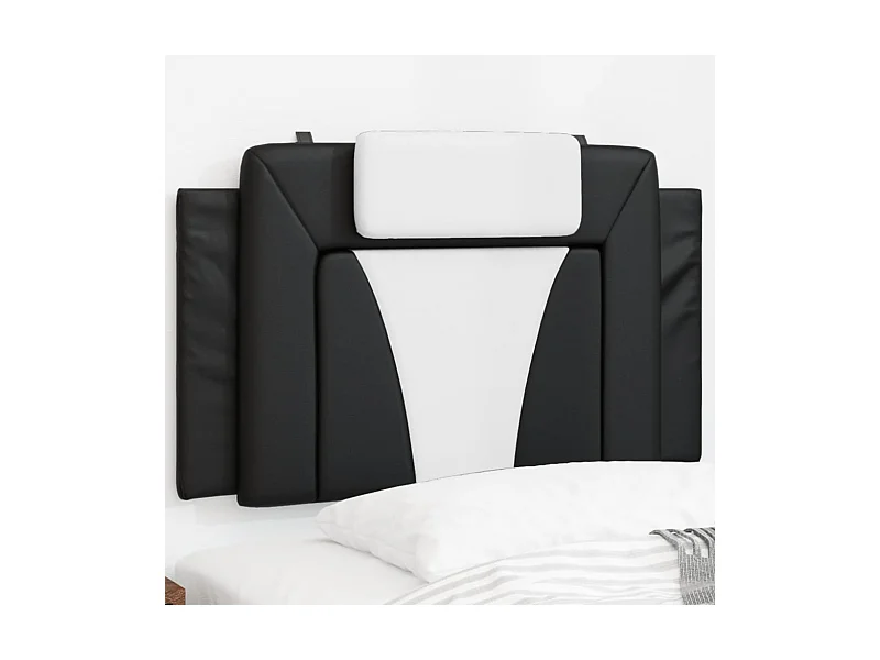 Coussin de tête de lit noir et blanc 90cm similicuir