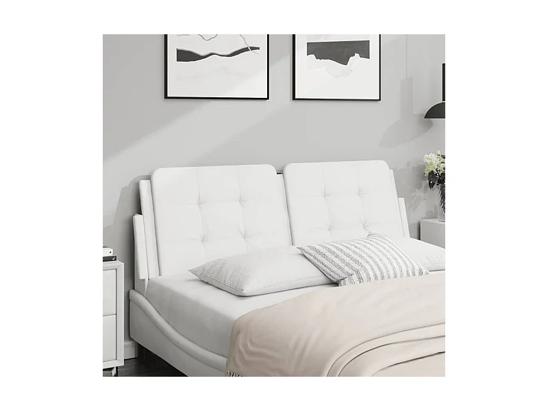 Coussin de tête de lit blanc 120cm similicuir