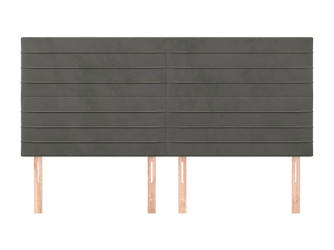 Têtes de lit 4 pcs Gris foncé 90x5x78-88 Velours