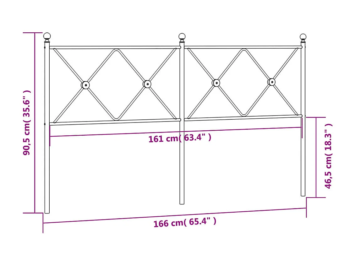 Tête de lit métal blanc 160cm