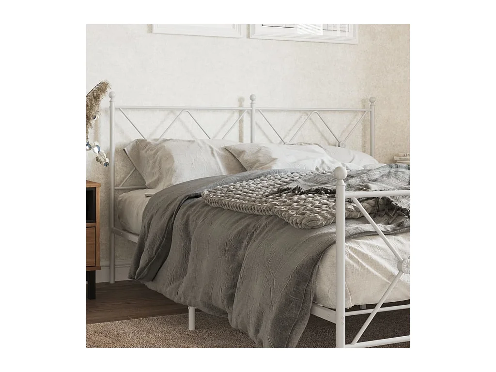 Tête de lit métal blanc 160cm