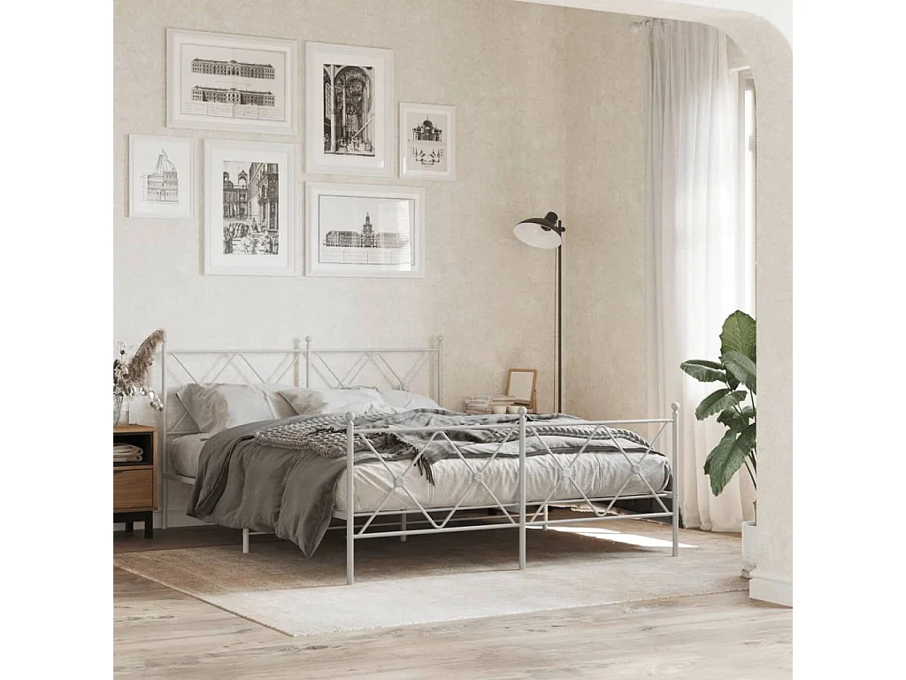 Tête de lit métal blanc 160cm