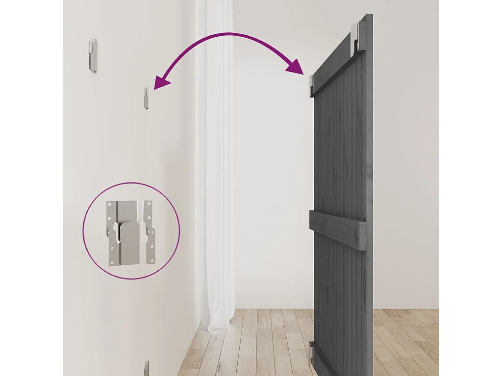 Tête de lit murale Gris 95,5x3x90 Bois massif de pin