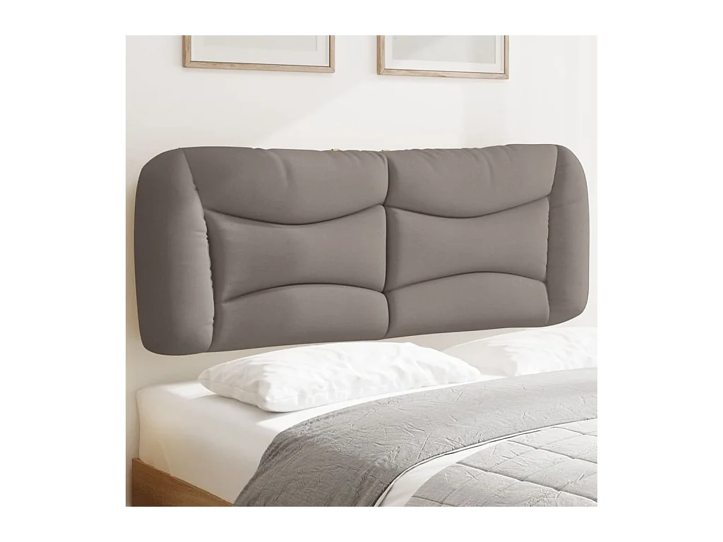 Coussin de tête de lit taupe 120cm tissu