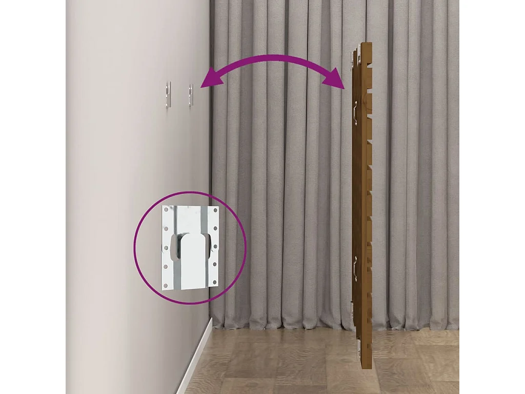 Tête de lit murale Marron miel 126x3x91,5 Bois massif de pin