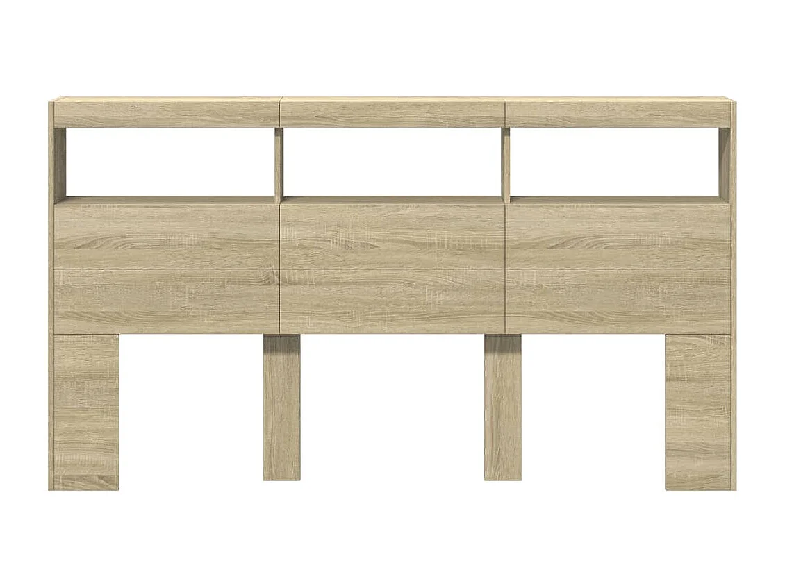 Armoire tête de lit avec LED chêne sonoma 180x17x102