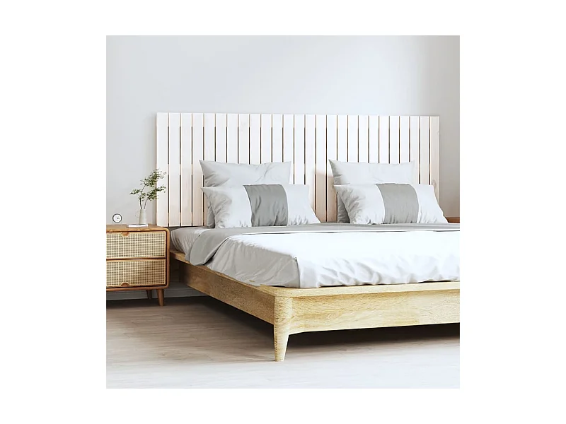 Tête de lit murale Blanc 166x3x60 Bois massif de pin
