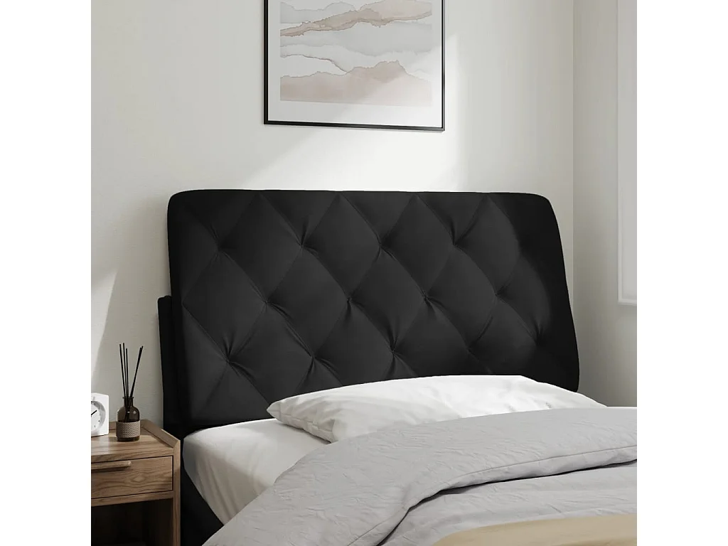 Coussin de tête de lit noir 100cm velours