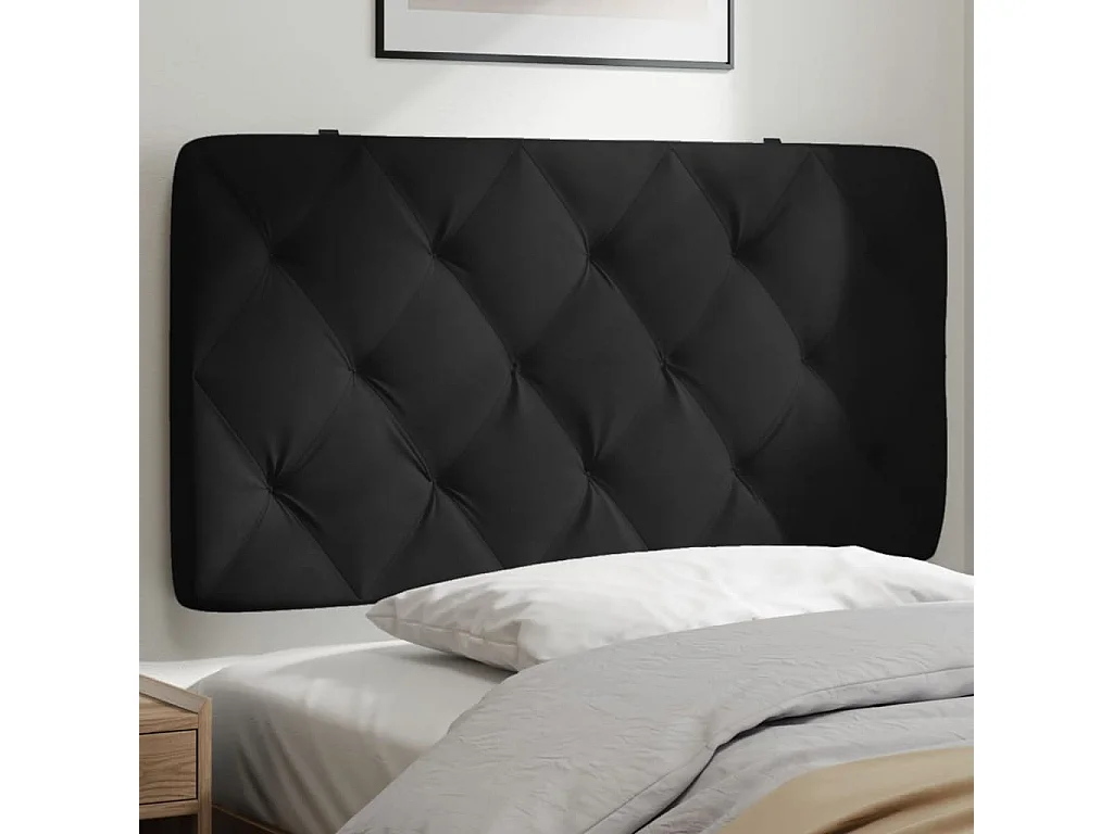 Coussin de tête de lit noir 100cm velours