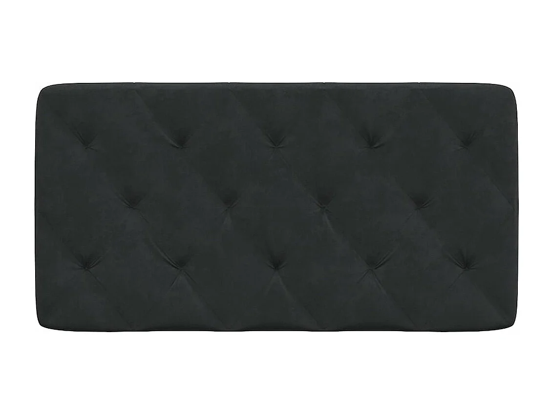 Coussin de tête de lit noir 100cm velours