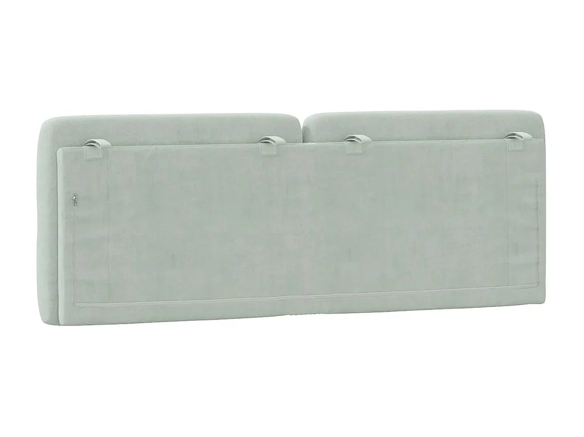 Coussin de tête de lit gris clair 120cm velours