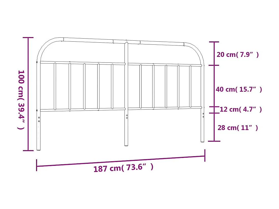 Tête de lit métal blanc 180cm