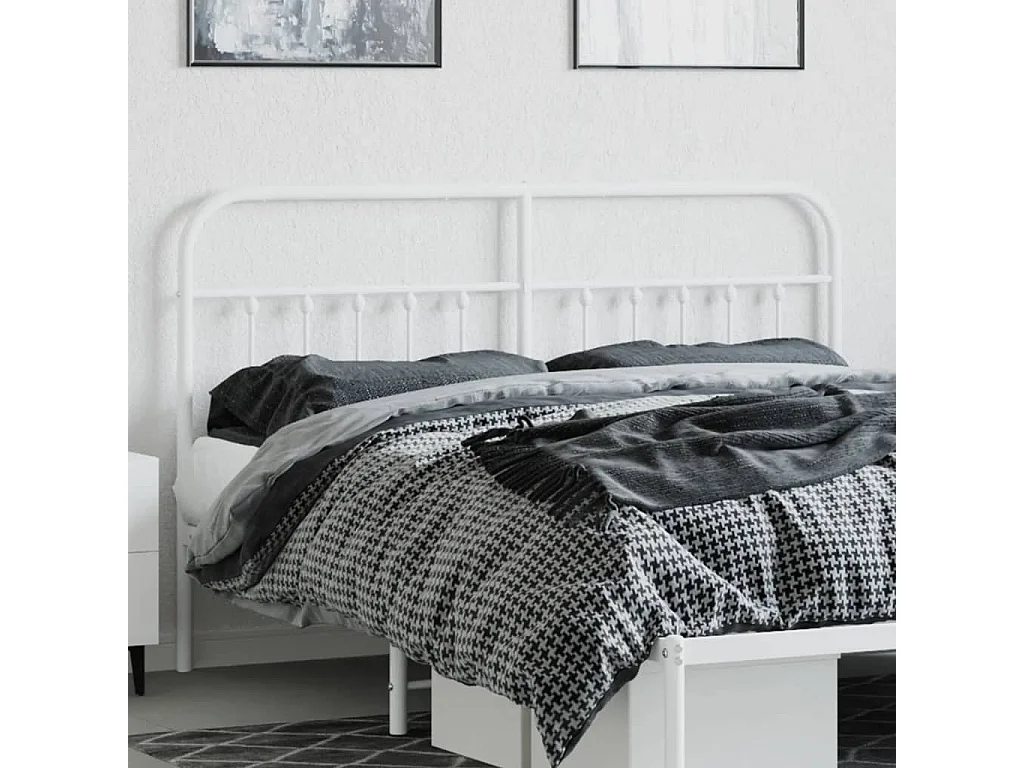 Tête de lit métal blanc 180cm