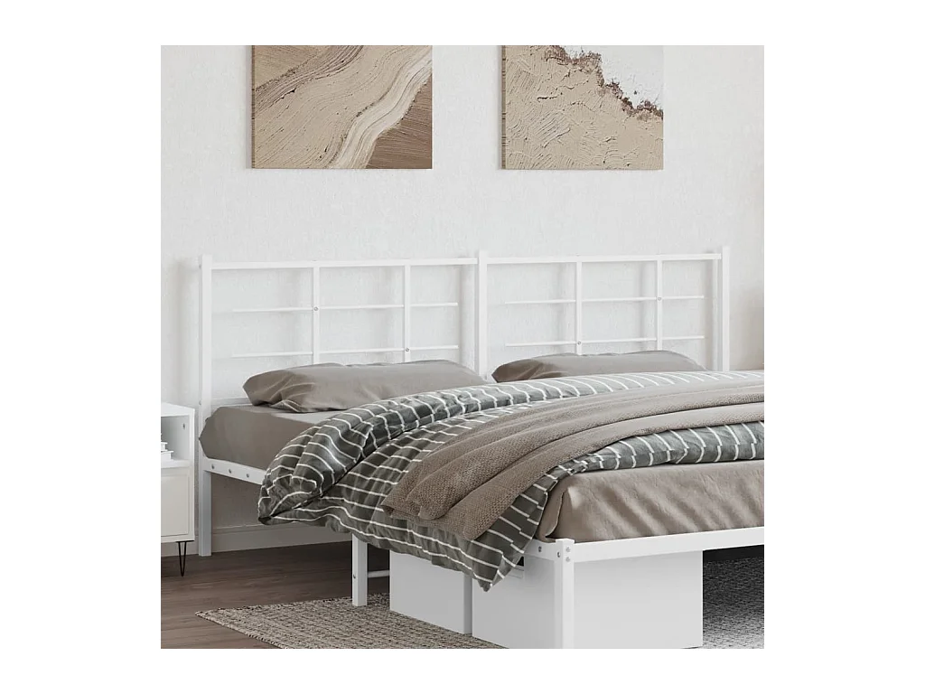Tête de lit métal blanc 200cm
