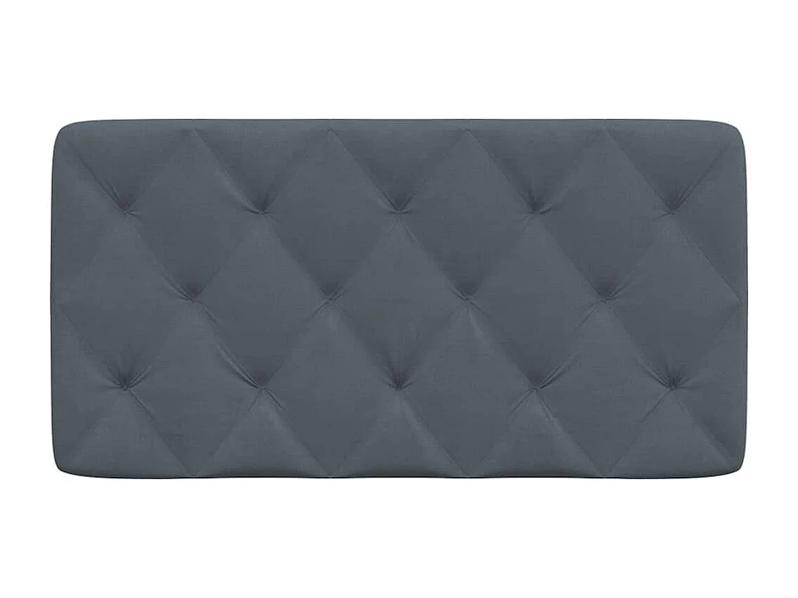 Coussin de tête de lit gris foncé 100cm velours