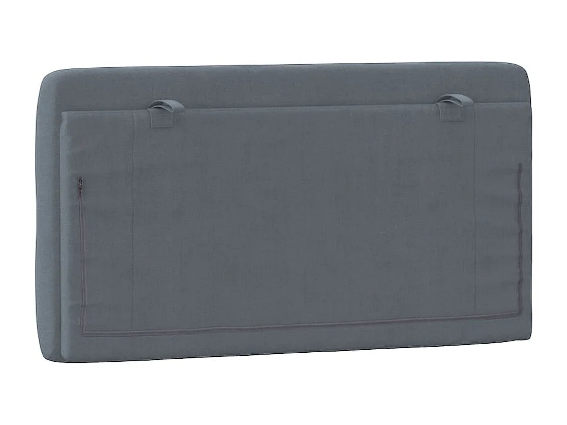 Coussin de tête de lit gris foncé 100cm velours