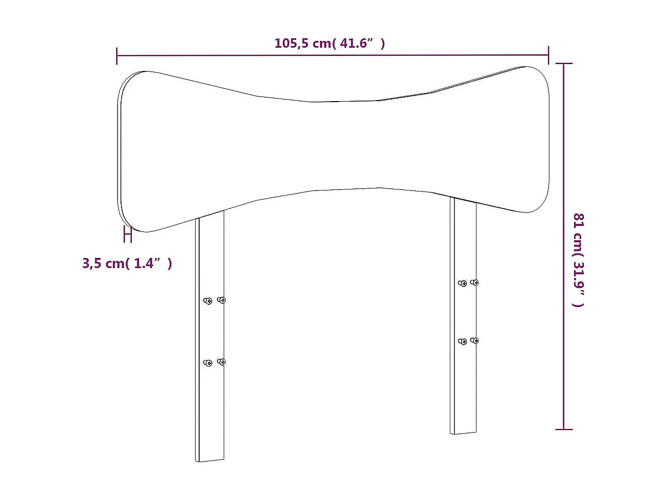 Tête de lit 100cm bois massif de pin