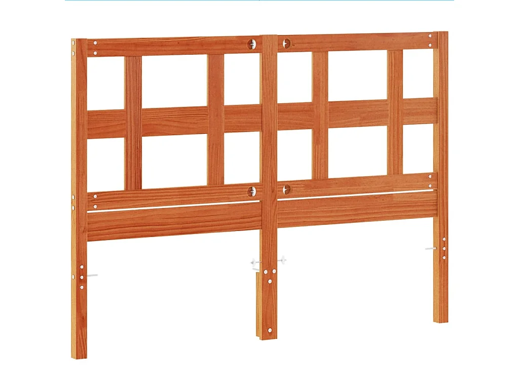 Tête de lit marron 135cm bois massif de pin