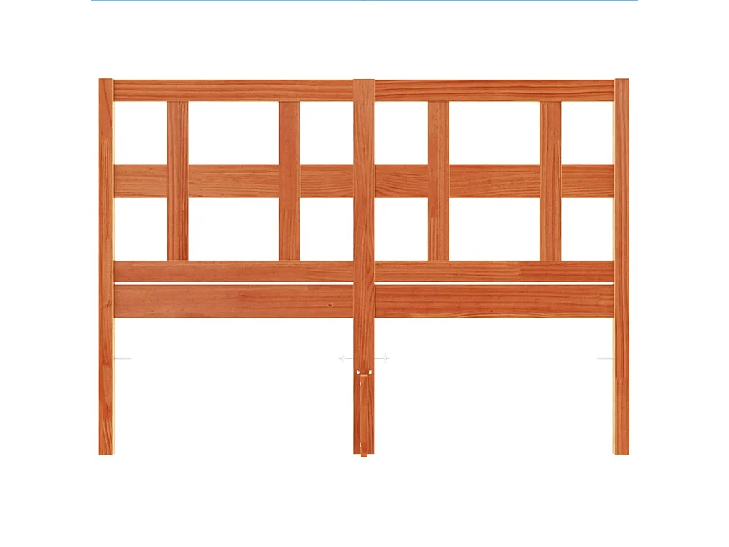 Tête de lit marron 135cm bois massif de pin