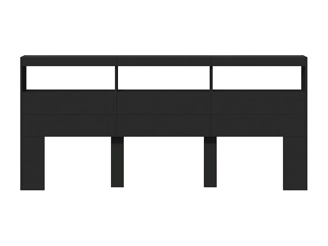 Armoire tête de lit avec LED noir 220x17x102