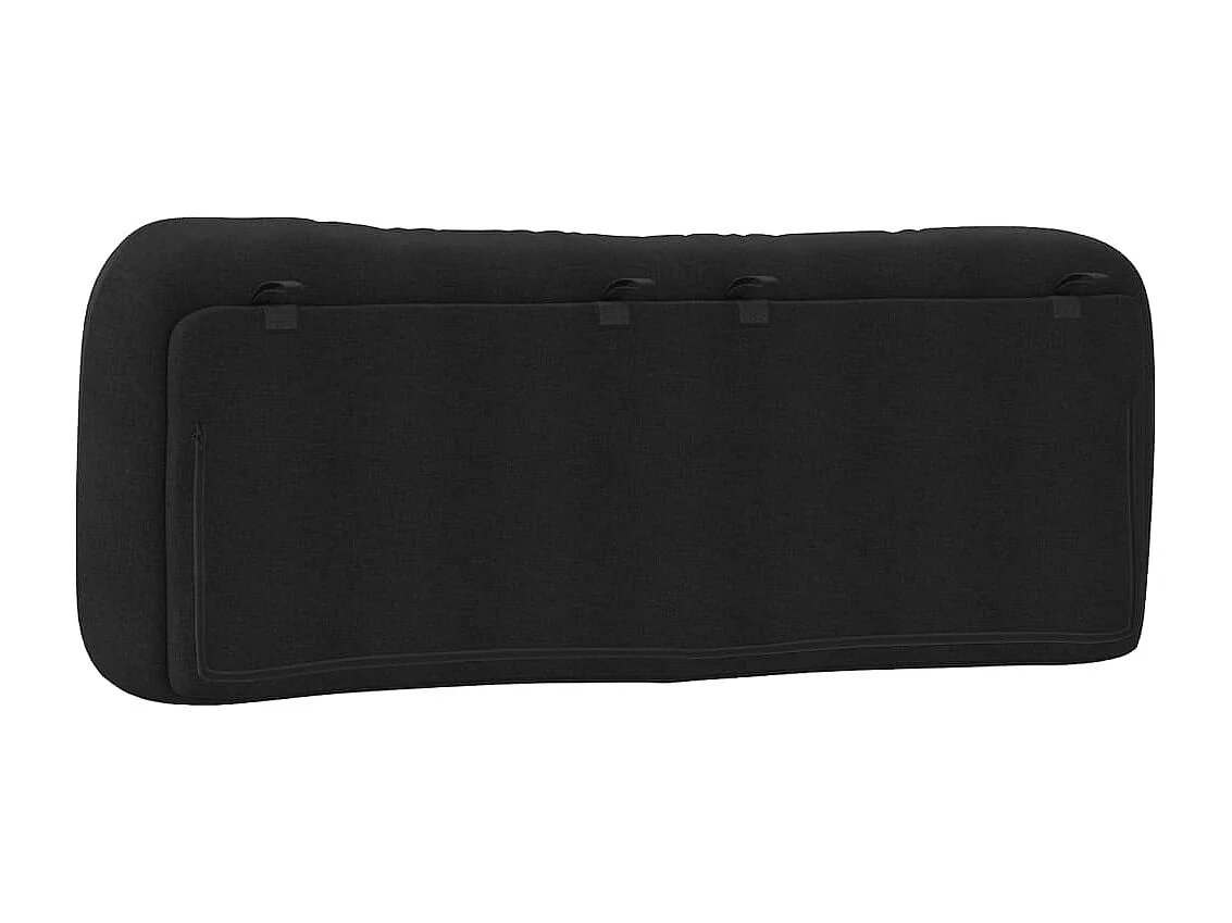 Coussin de tête de lit noir 140cm tissu