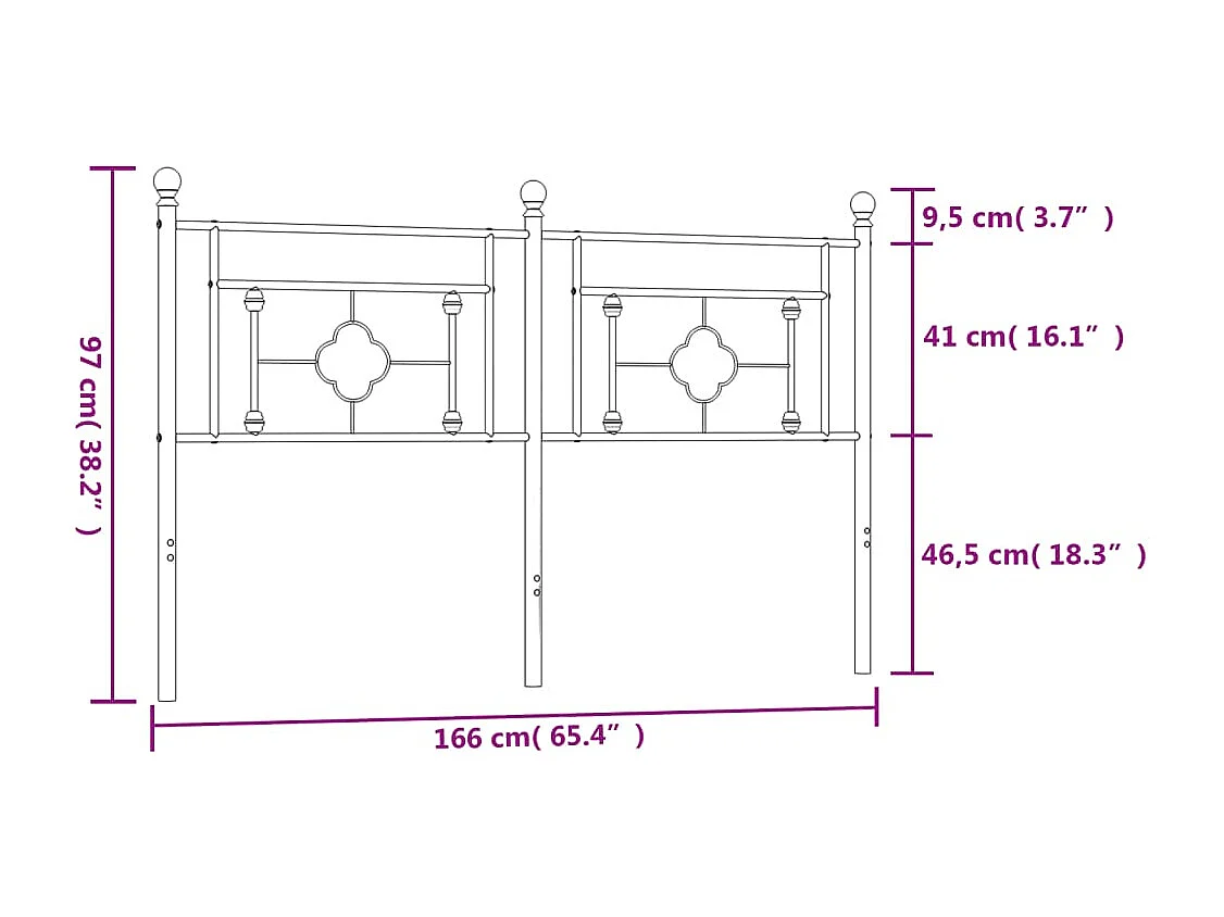 Tête de lit métal blanc 160cm