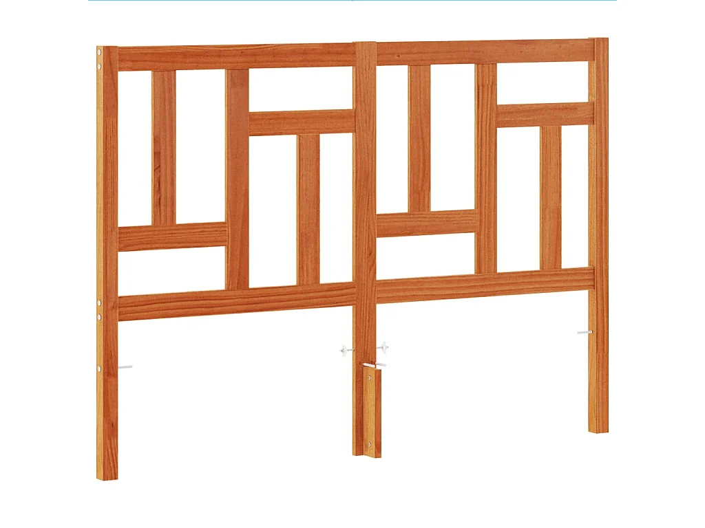 Tête de lit marron 135cm bois massif de pin