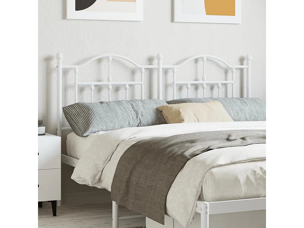 Tête de lit métal blanc 135cm