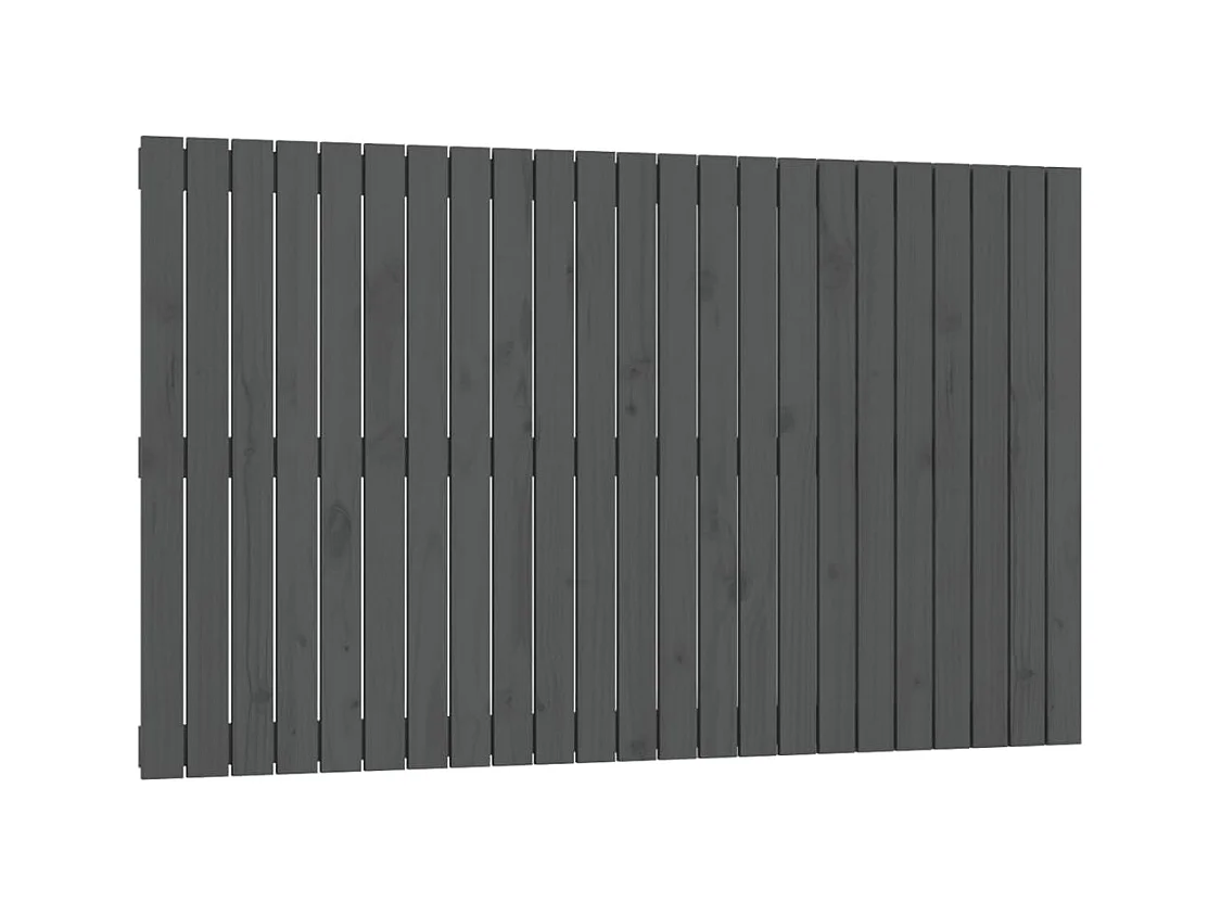 Tête de lit murale Gris 147x3x90 Bois massif de pin