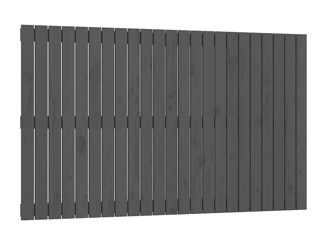 Tête de lit murale Gris 147x3x90 Bois massif de pin