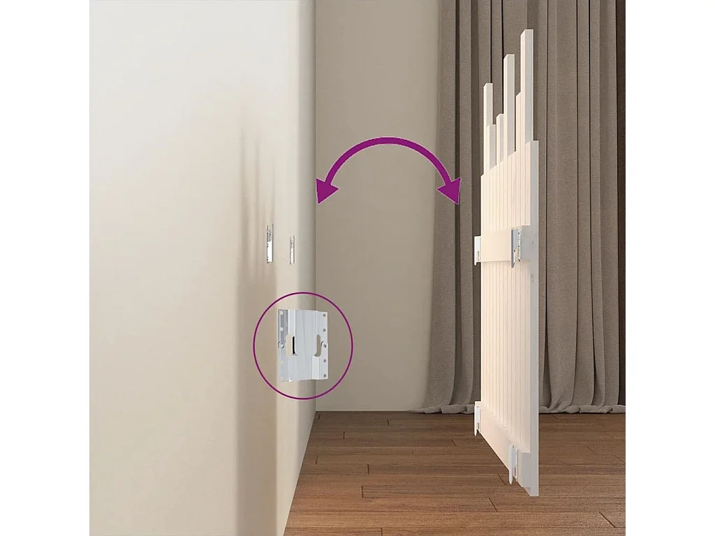 Tête de lit murale Blanc 82,5x3x80 Bois massif de pin