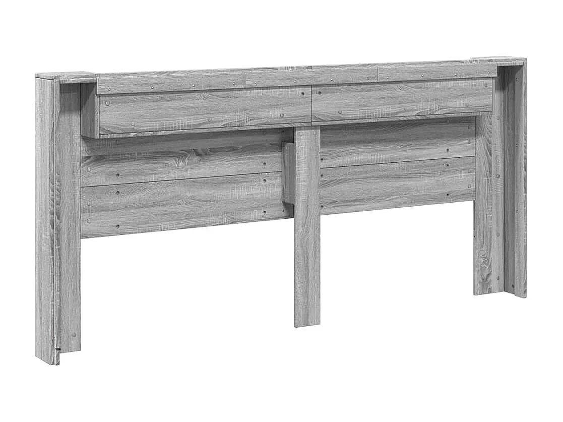 Armoire tête de lit avec LED sonoma gris 220x16,5x103,5