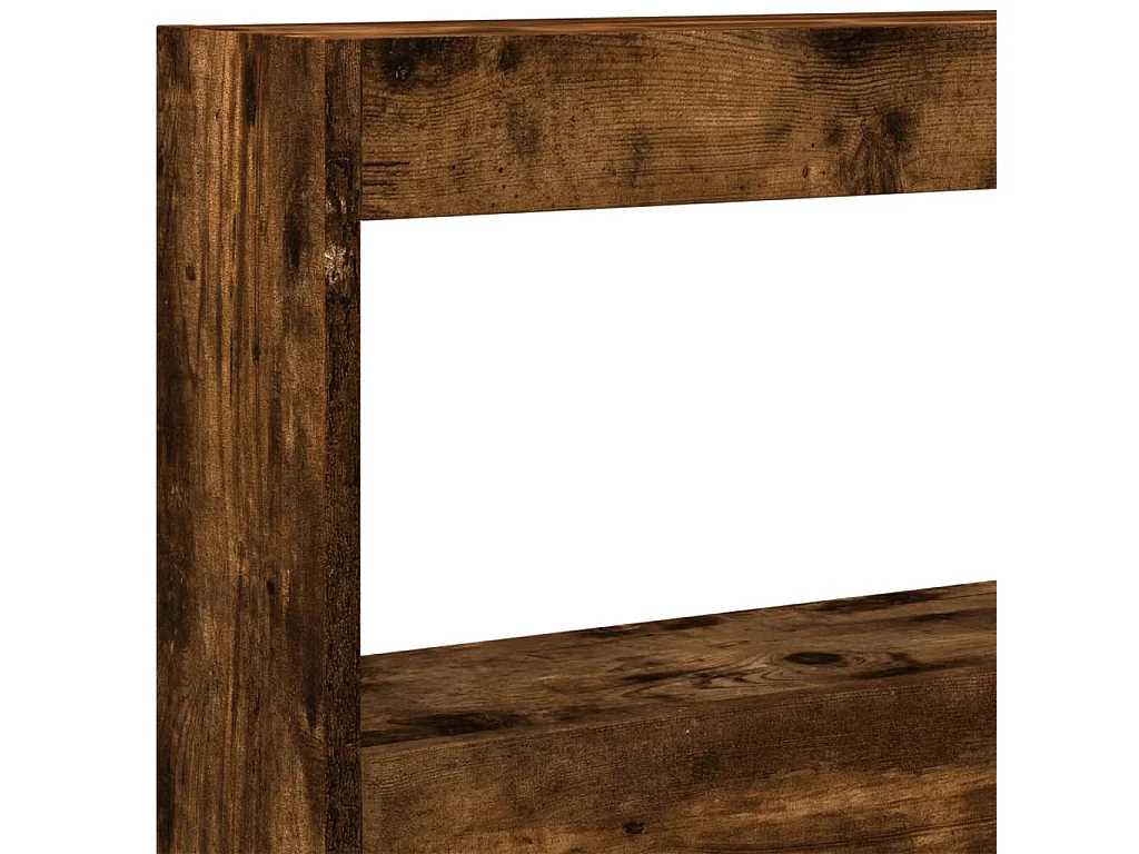 Armoire tête de lit avec LED chêne fumé 200x17x102