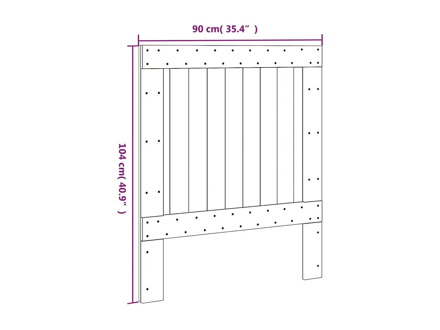 Tête de lit 90x104 bois massif de pin