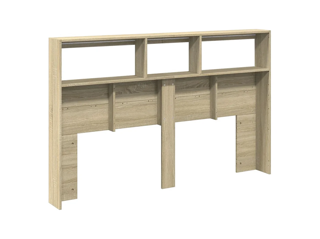 Armoire tête de lit avec LED chêne sonoma 160x17x102