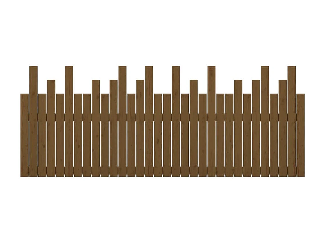 Tête de lit murale Marron miel 204x3x80 Bois massif de pin