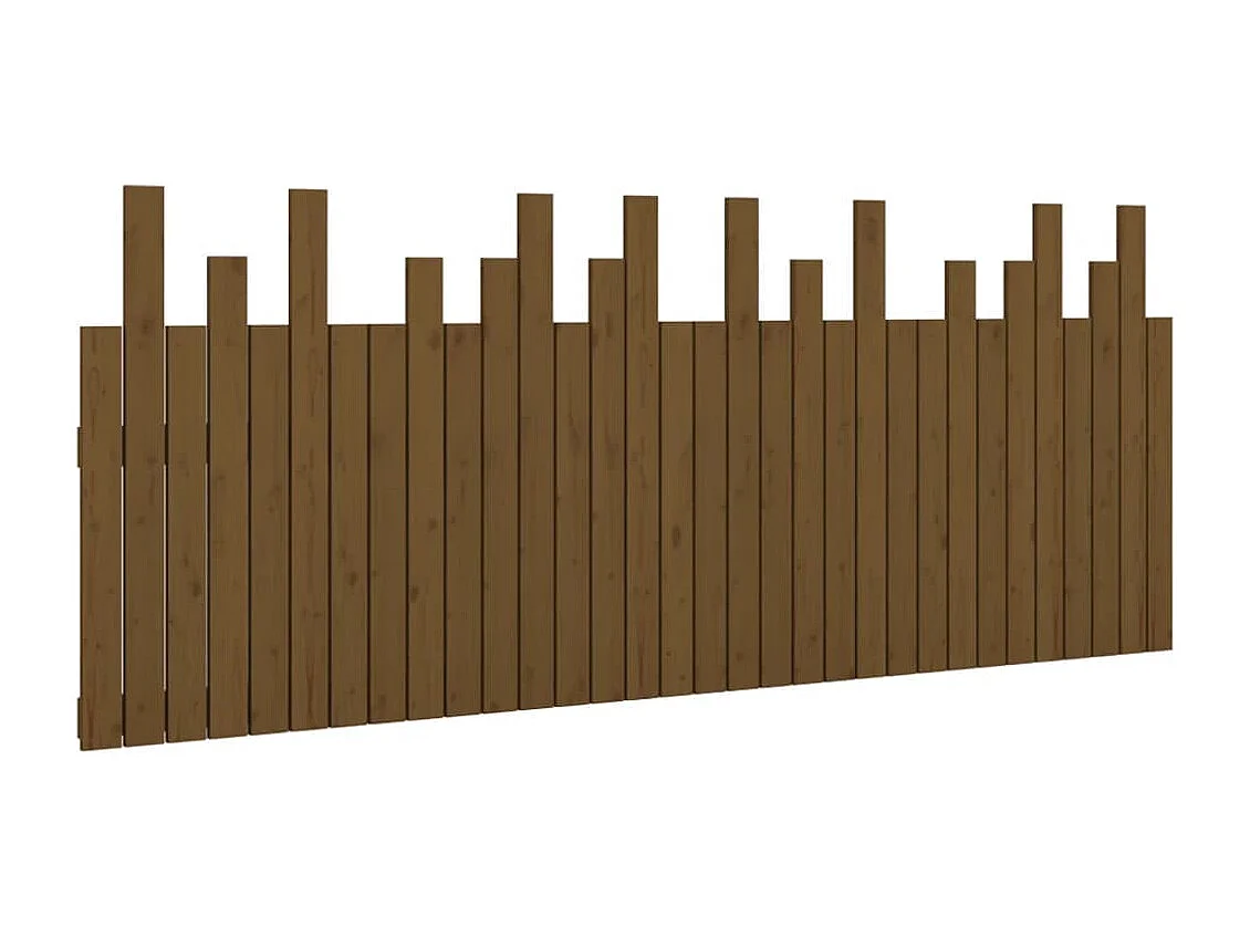 Tête de lit murale Marron miel 204x3x80 Bois massif de pin