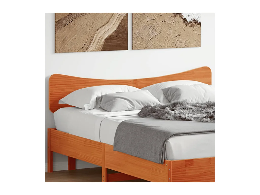 Tête de lit cire marron 140cm bois massif de pin