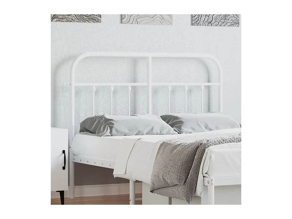 Tête de lit métal blanc 120cm