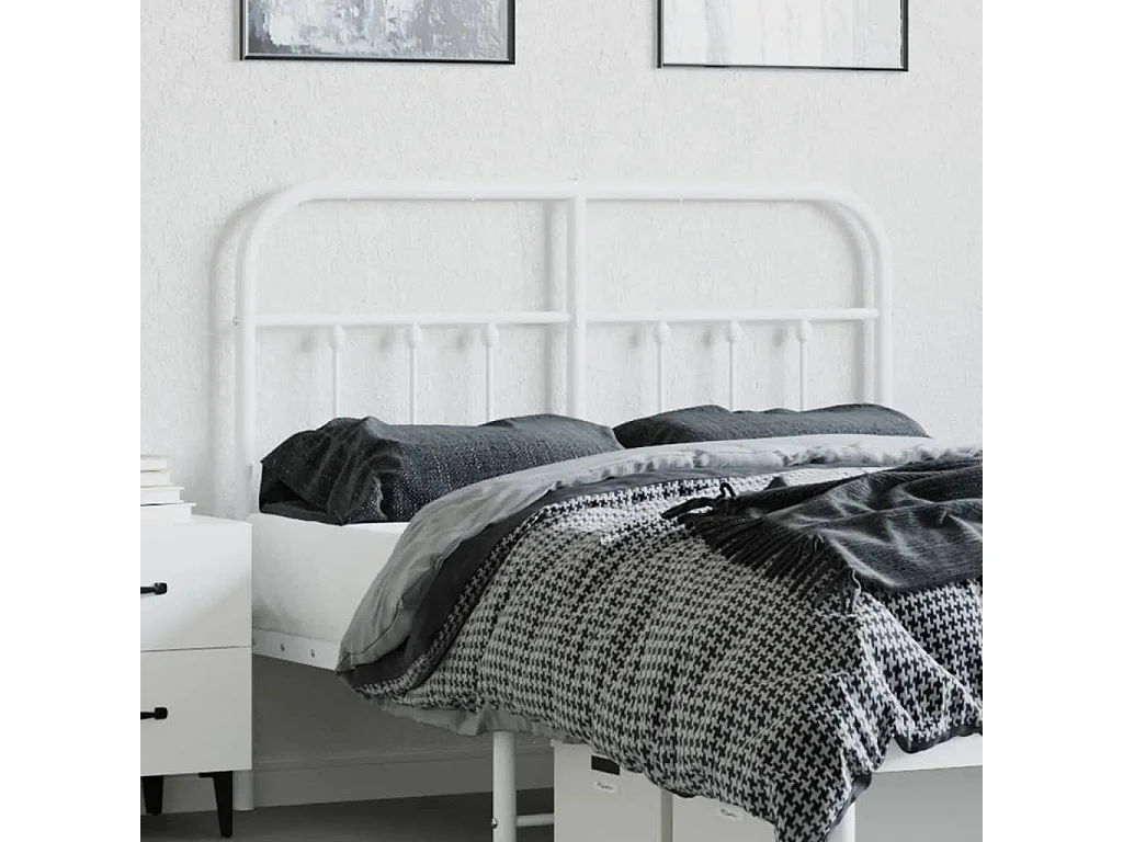 Tête de lit métal blanc 120cm